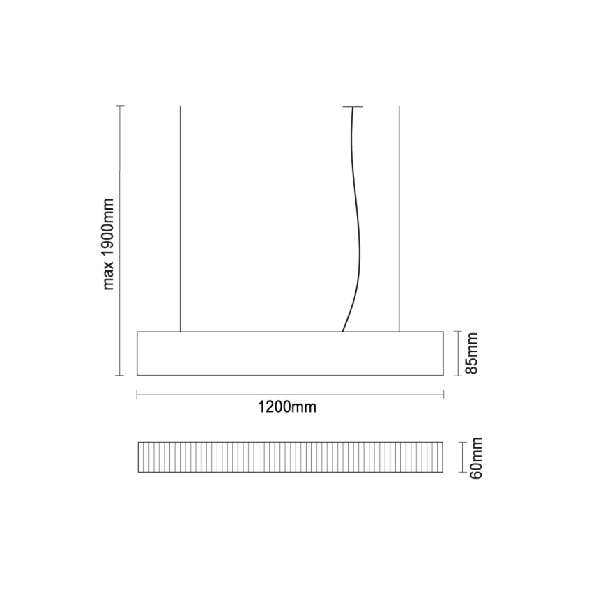 Suspension LED sur câble LED/55W/230V 3000/4000/6500K 120 cm blanche