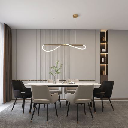 Suspension LED sur câble MELECA LED/24W/230V 3000/4000/6000K 100 cm dorée