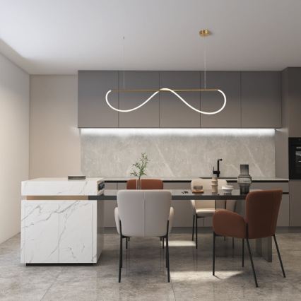 Suspension LED sur câble MELECA LED/36W/230V 3000/4000/6000K 160 cm dorée