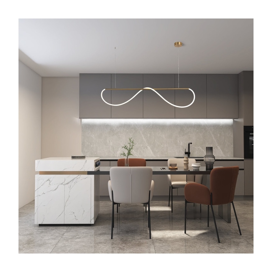 Suspension LED sur câble MELECA LED/36W/230V 3000/4000/6000K 160 cm dorée