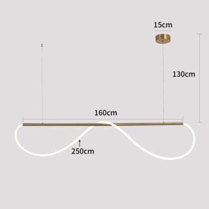 Suspension LED sur câble MELECA LED/36W/230V 3000/4000/6000K 160 cm dorée