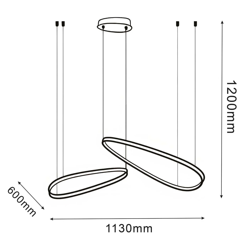 Suspension LED sur câble MICHELLE, 48 W, 230 V, 4000 K, noire