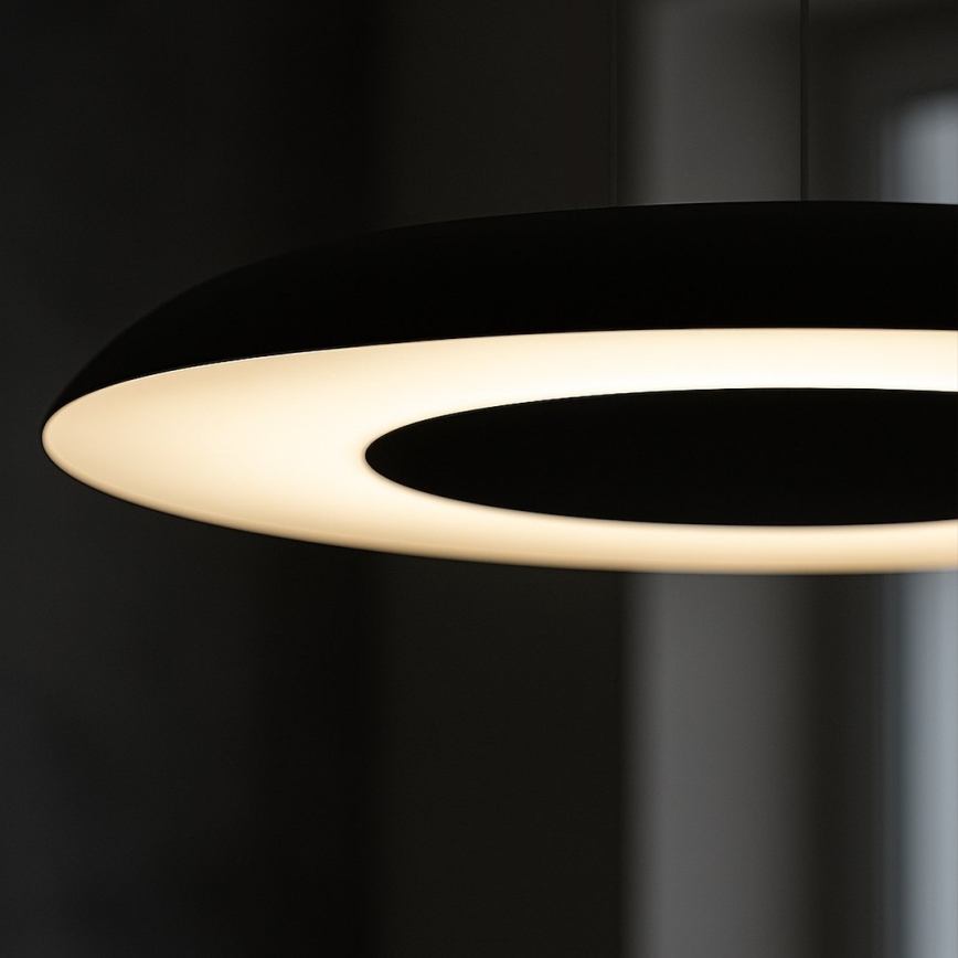 Suspension LED sur câble PIATTINO, 30 W, 230 V, 2700/3200/4000 K, Ø 40 cm, noire