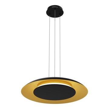 Suspension LED sur câble PIATTINO, 30W, 230V, 2700/3200/4000K, Ø 40 cm, noir/doré