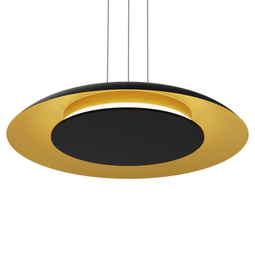 Suspension LED sur câble PIATTINO, 30W, 230V, 2700/3200/4000K, Ø 40 cm, noir/doré