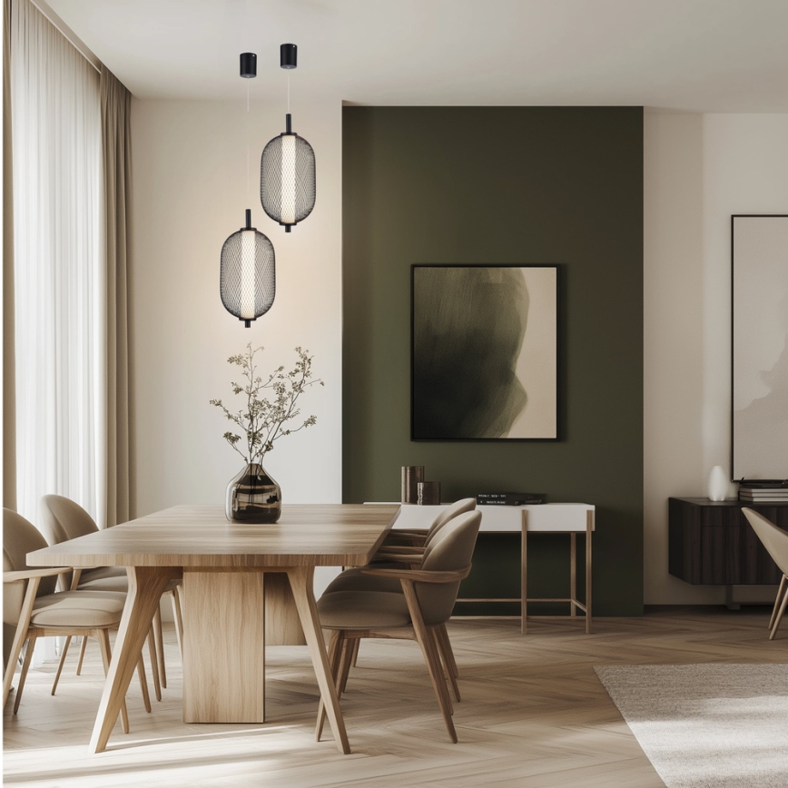 Suspension LED sur câble PUMA LED/10W/230V Ø 15 cm noir