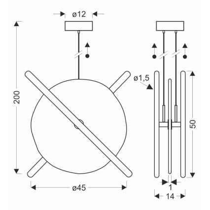Suspension LED sur câble RELAX LED/15W/230V doré/blanc