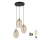 Suspension LED sur câble SEBO 3xE27/15W/230V noir/beige fumé