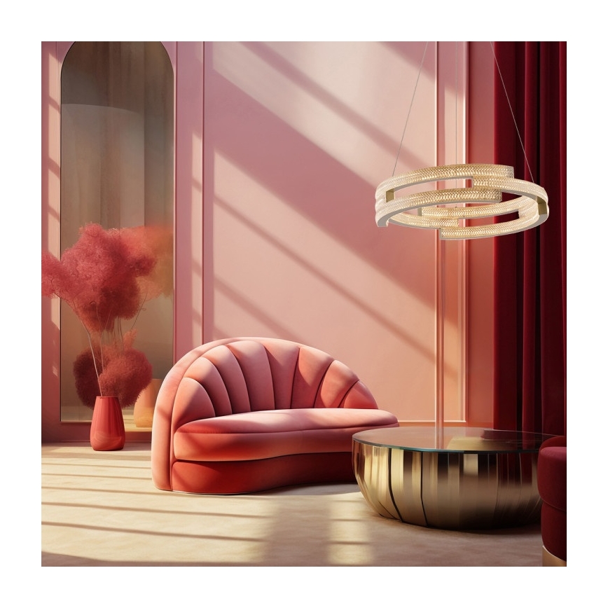 Suspension LED sur câble TARJA LED/36W/230V 3000/4000/6000K Ø 60 cm dorée