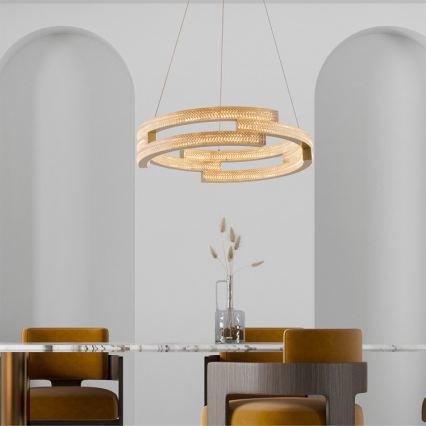 Suspension LED sur câble TARJA LED/36W/230V 3000/4000/6000K Ø 60 cm dorée