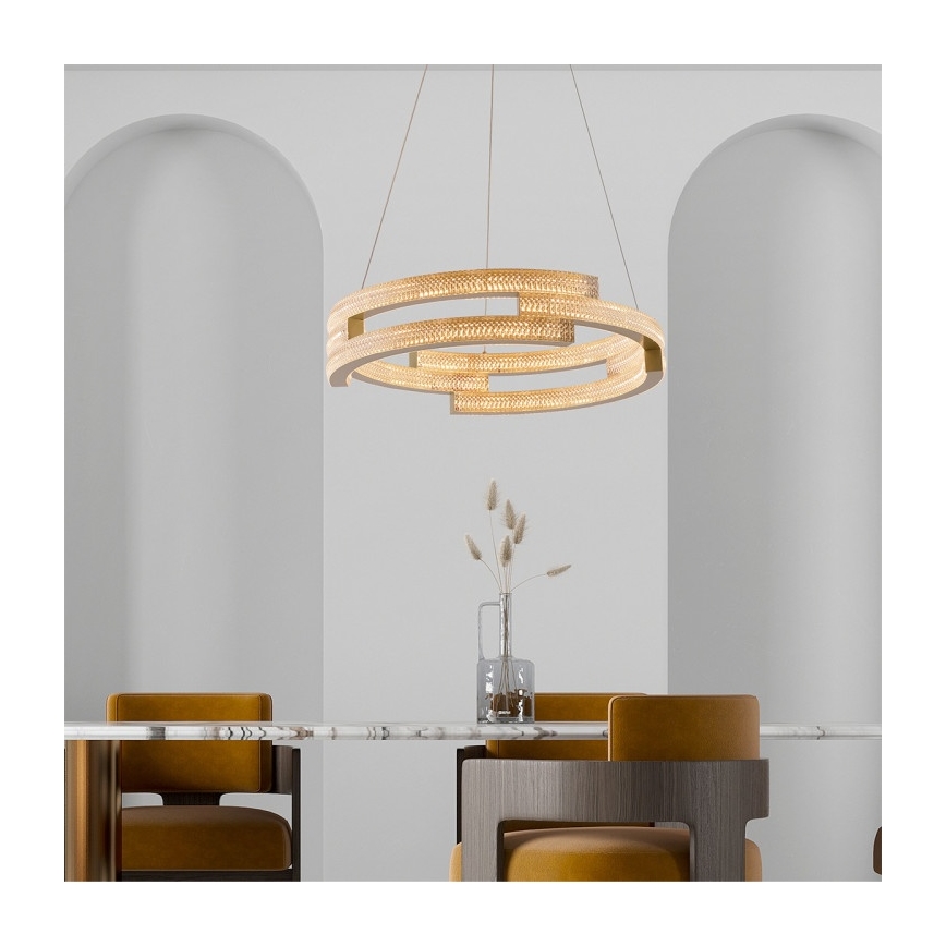 Suspension LED sur câble TARJA LED/36W/230V 3000/4000/6000K Ø 60 cm dorée