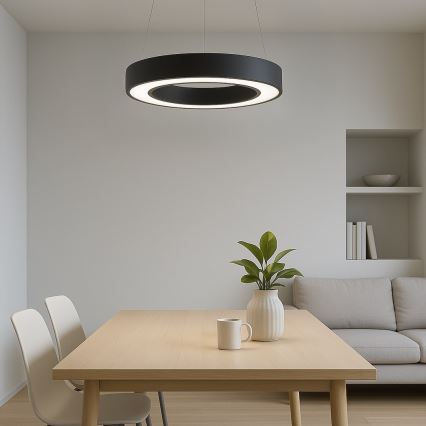 Suspension LED sur câble UNION, 40 W, 230 V, 3000/4000/6500 K, Ø 40 cm, noire