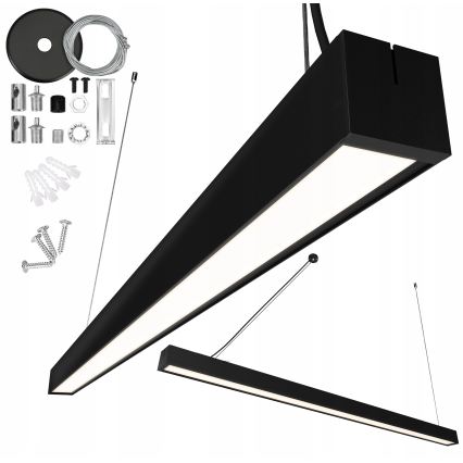 Suspension LED sur câble / version plafonnier / 44W / 230V 4000K 120 cm noire
