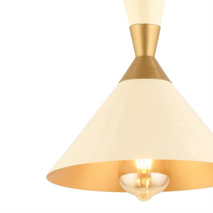 Suspension MONZA 1xE27/40W/230V diamètre 25 cm crème/or