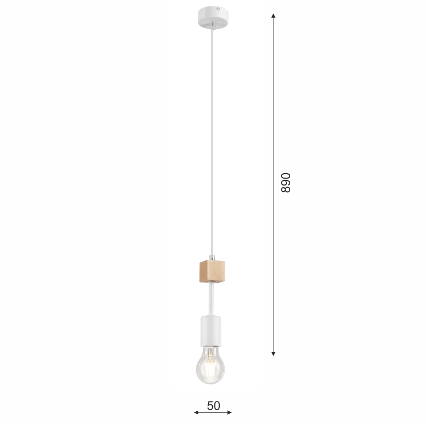 Suspension sur câble ORAZIO 1xE27/60W/230V hêtre