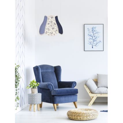 Suspension pour enfant avec fil ZUZA 1xE27/60W/230V bleu