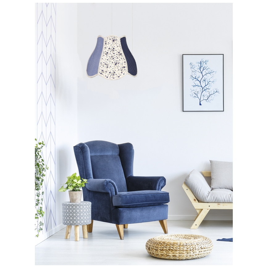 Suspension pour enfant avec fil ZUZA 1xE27/60W/230V bleu