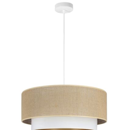 Suspension SARTA à câble 1xE27/60W/230V Ø 45 cm blanc/jute