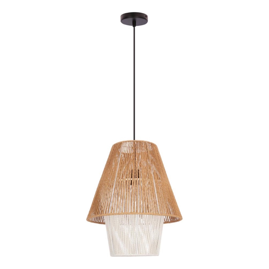 Suspension sur câble AFRICA 1xE27/40W/230V Ø 40 cm marron/crème