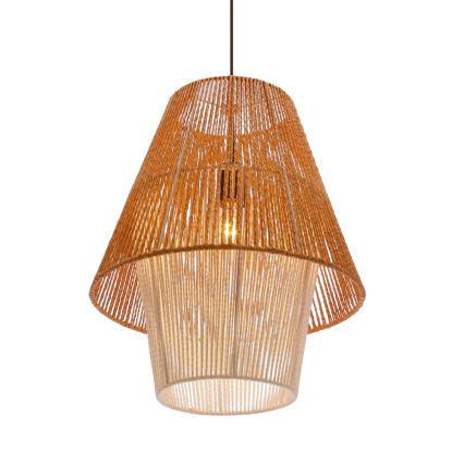 Suspension sur câble AFRICA 1xE27/40W/230V Ø 40 cm marron/crème