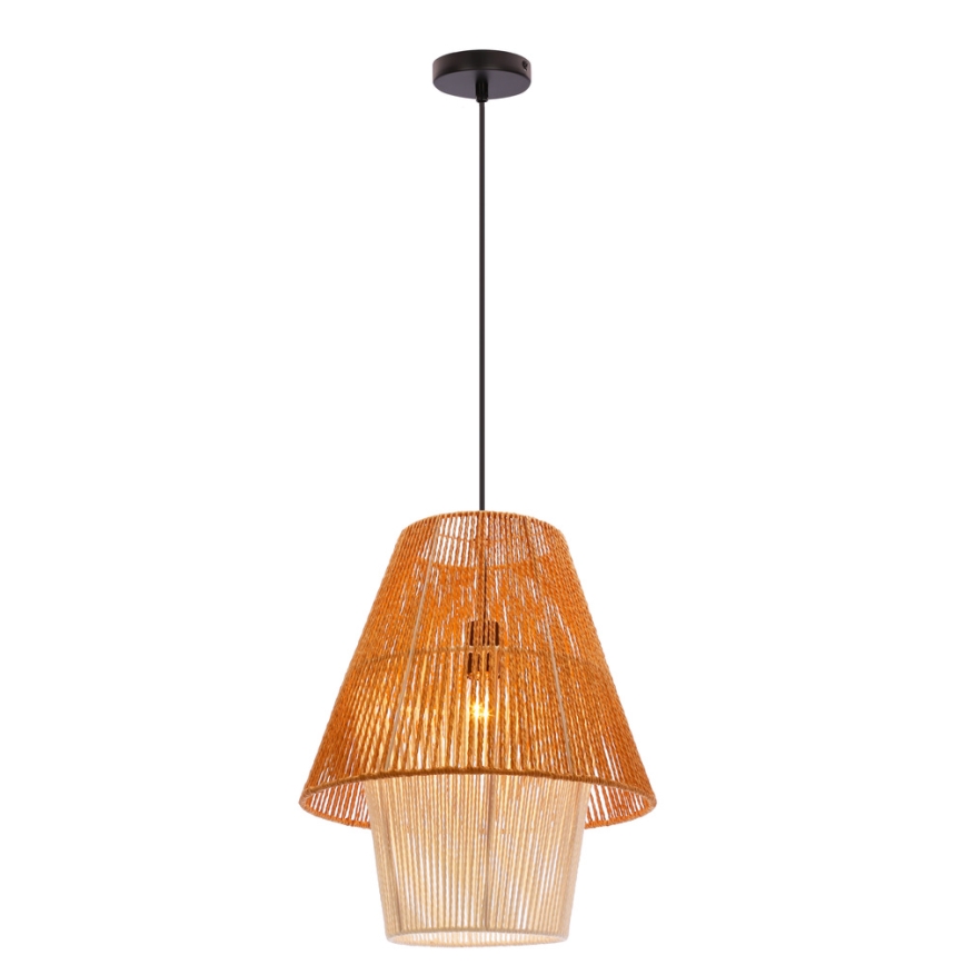 Suspension sur câble AFRICA 1xE27/40W/230V Ø 40 cm marron/crème