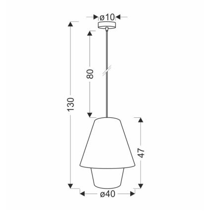 Suspension sur câble AFRICA 1xE27/40W/230V Ø 40 cm marron/crème