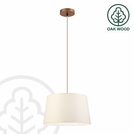 Suspension sur câble AIDA 1xE27/15W/230V Ø 35 cm chêne/crème