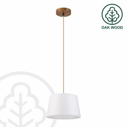 Suspension sur câble AIDA 1xE27/60W/230V Ø 25 cm chêne/marron/blanc