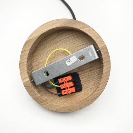 Suspension sur câble AIDA 1xE27/60W/230V Ø 25 cm chêne/noyer/blanc