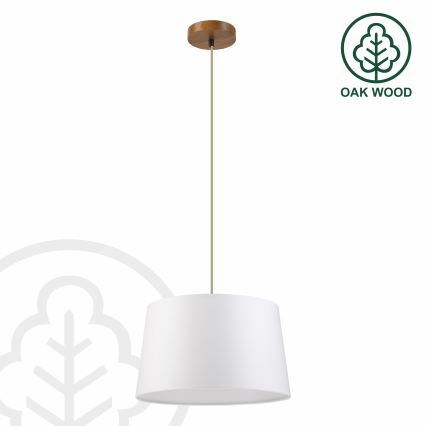 Suspension sur câble AIDA 1xE27/60W/230V Ø 35 cm chêne/marron/blanc