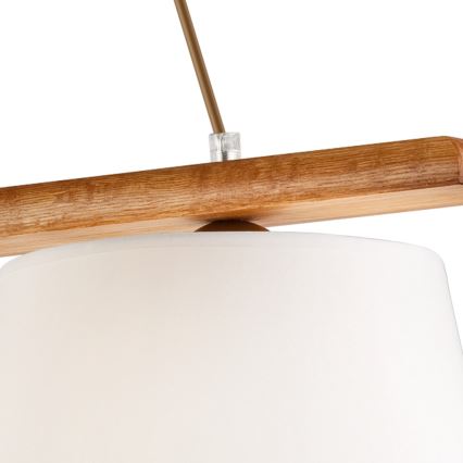 Suspension sur câble AIDA, 3x E27 (max. 60 W), 230 V, Ø 25 cm, finition chêne
