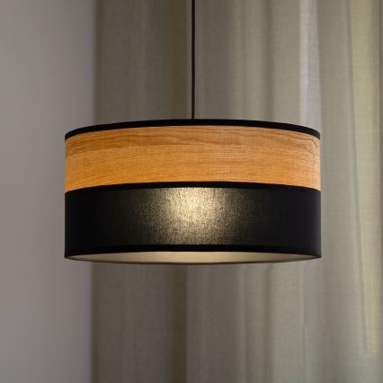 Suspension sur câble ALBA 1xE27/15W/230V Ø 40 cm noir/marron
