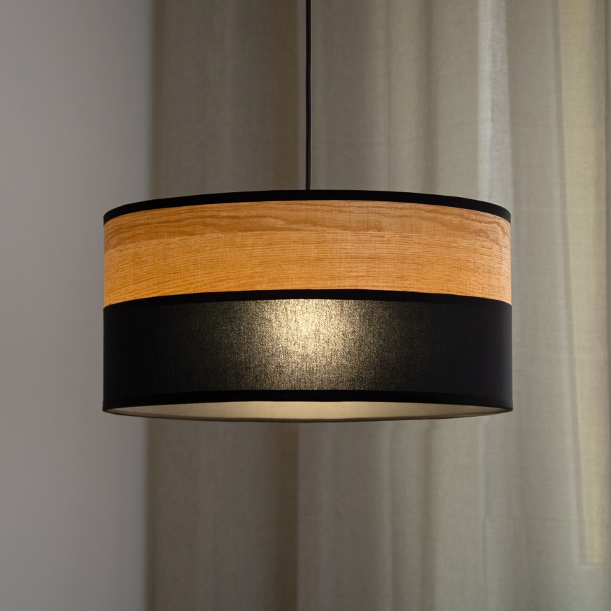Suspension sur câble ALBA 1xE27/15W/230V Ø 40 cm noir/marron