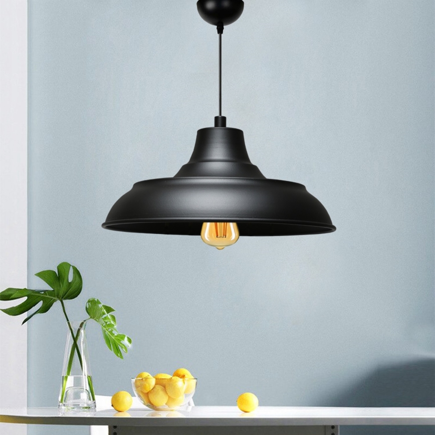 Suspension sur câble AYD 1xE27/40W/230V noire