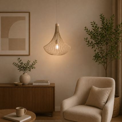 Suspension sur câble BALERINA 1xE27/15W/230V beige