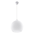 Suspension sur câble BALL 1xE27/15W/230V Ø 30 cm blanche