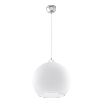 Suspension sur câble BALL 1xE27/15W/230V Ø 30 cm blanche