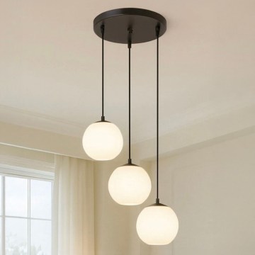 Suspension sur câble BALLISTIC 3xE27/40W/230V noire