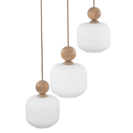 Suspension sur câble BALLO 3xE14/10W/230V beige