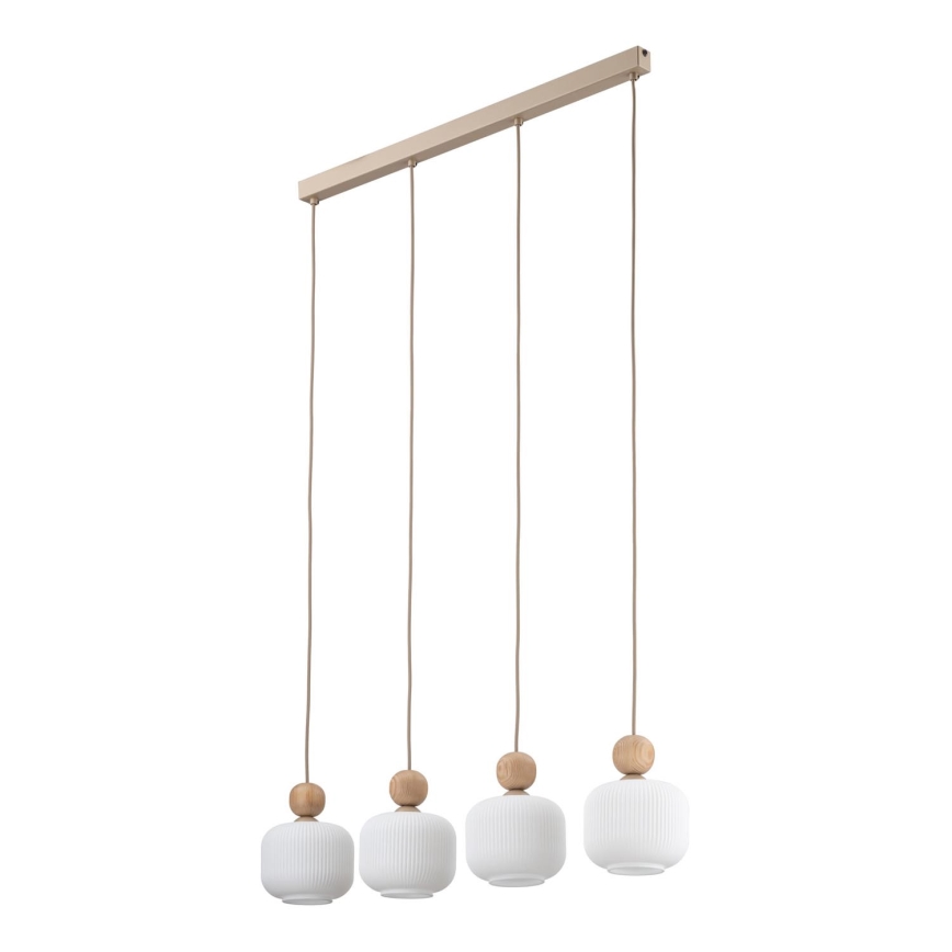 Suspension sur câble BALLO 4xE14/10W/230V beige
