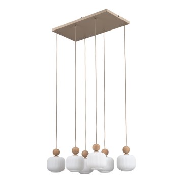 Suspension sur câble BALLO 6xE14/10W/230V beige