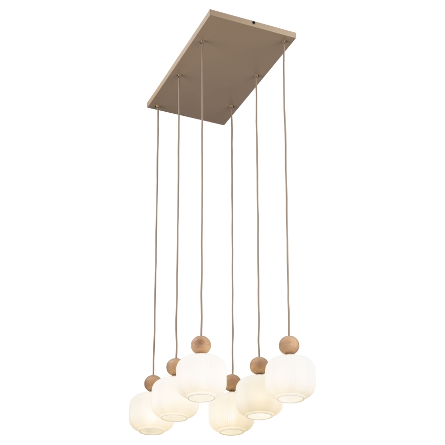 Suspension sur câble BALLO 6xE14/10W/230V beige