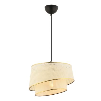 Suspension sur câble BARETTE 1xE27/60W/230V crème/dorée