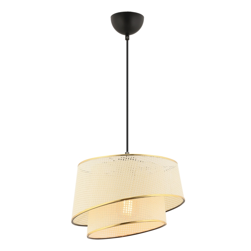 Suspension sur câble BARETTE 1xE27/60W/230V crème/dorée