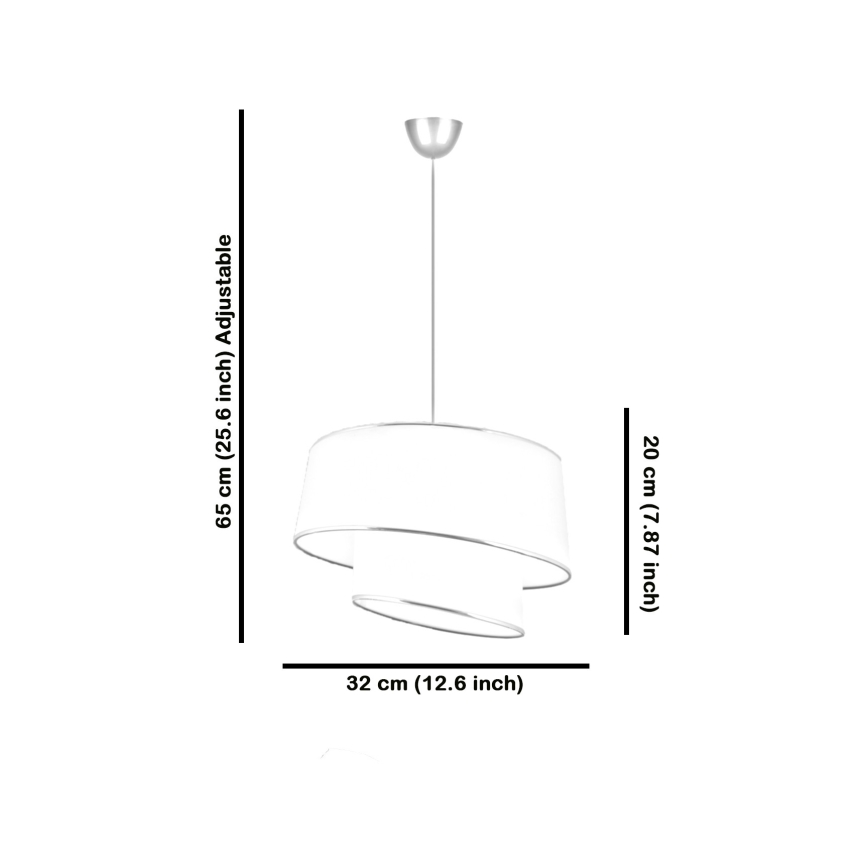 Suspension sur câble BARETTE 1xE27/60W/230V crème/dorée