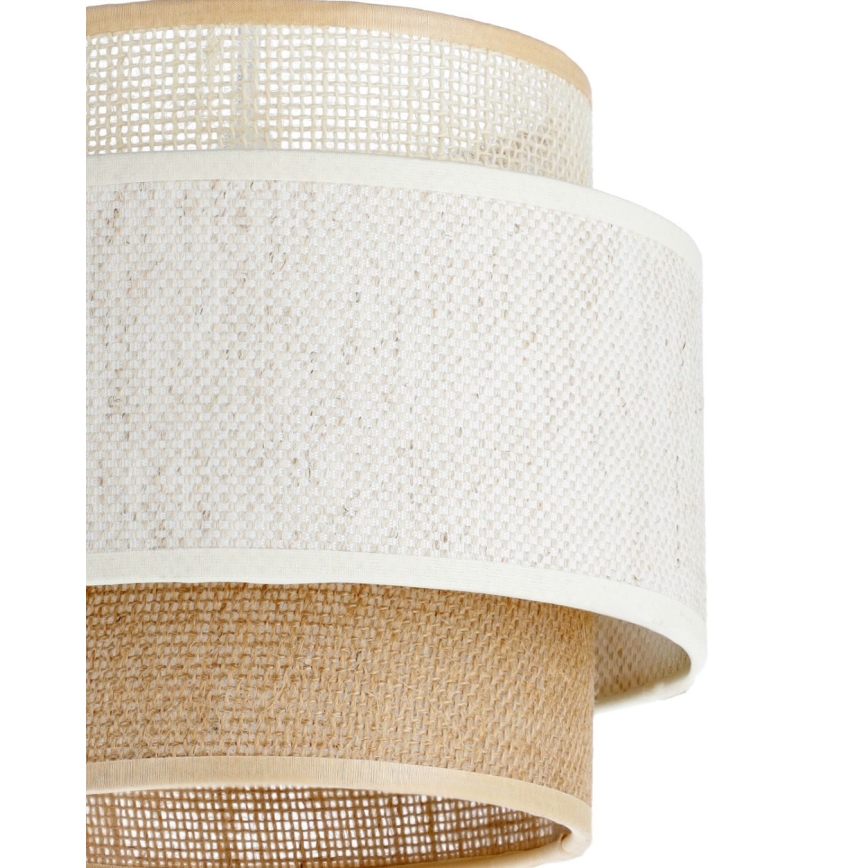 Suspension sur câble BOHO 1xE27/60W/230V Ø 20 cm blanc/jute