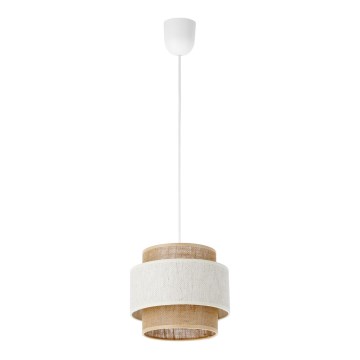 Suspension sur câble BOHO 1xE27/60W/230V Ø 20 cm crème/jute