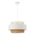 Suspension sur câble BOHO 1xE27/60W/230V Ø 40 cm blanc/jute