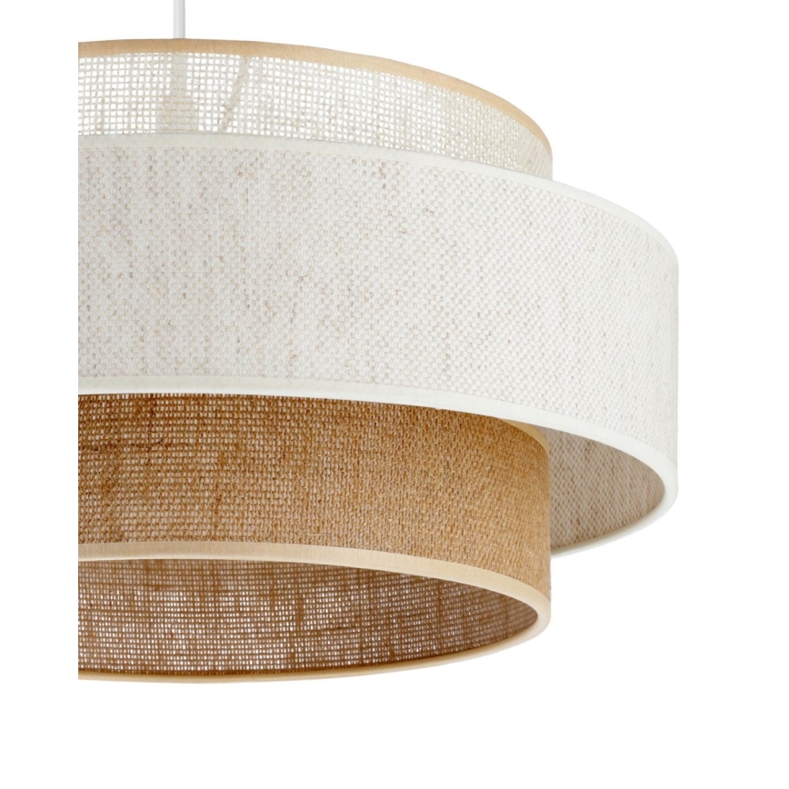 Suspension sur câble BOHO 1xE27/60W/230V Ø 40 cm blanc/jute