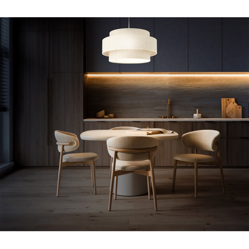 Suspension sur câble BOHO 1xE27/60W/230V Ø 40 cm blanche